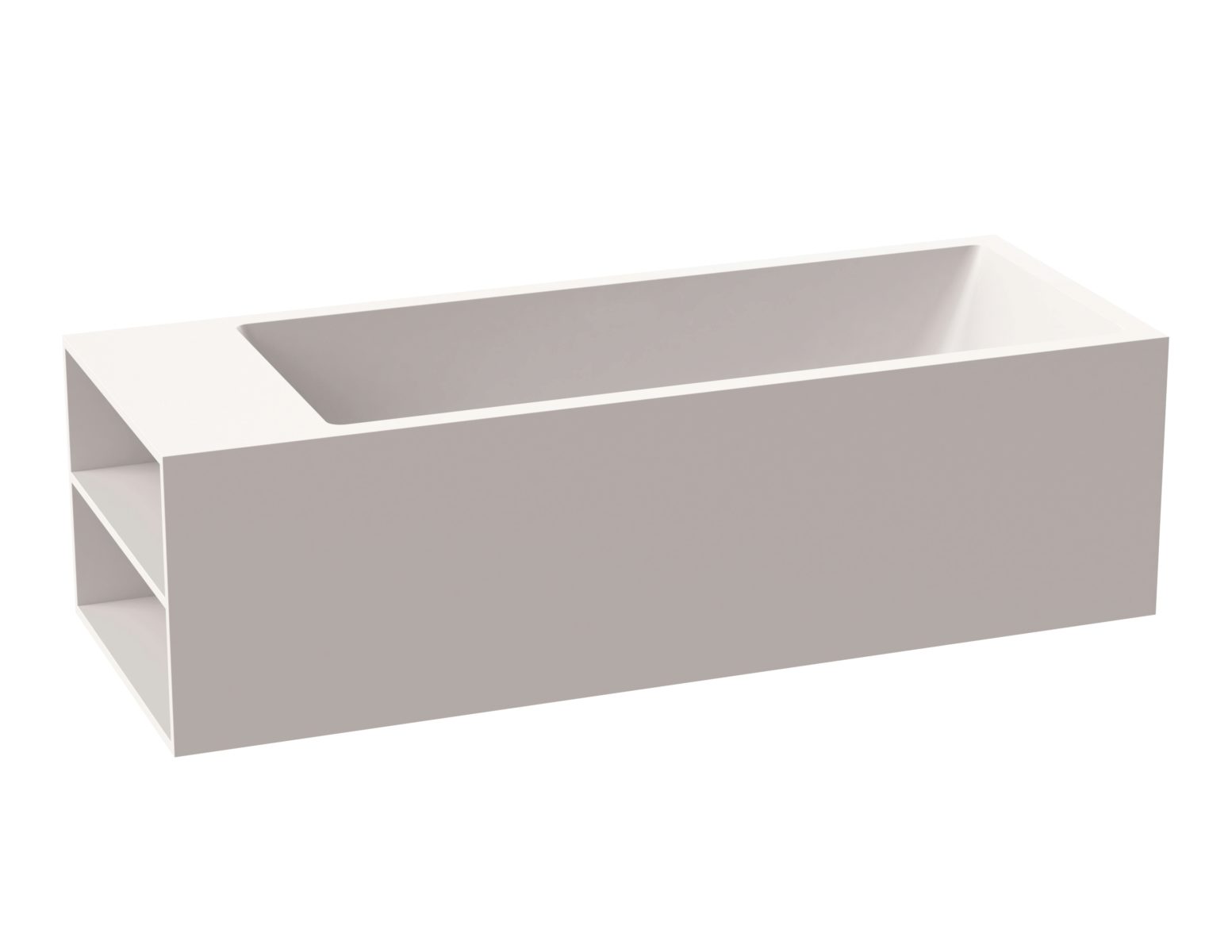 Vorwandwanne mit integriertem Regal white V4