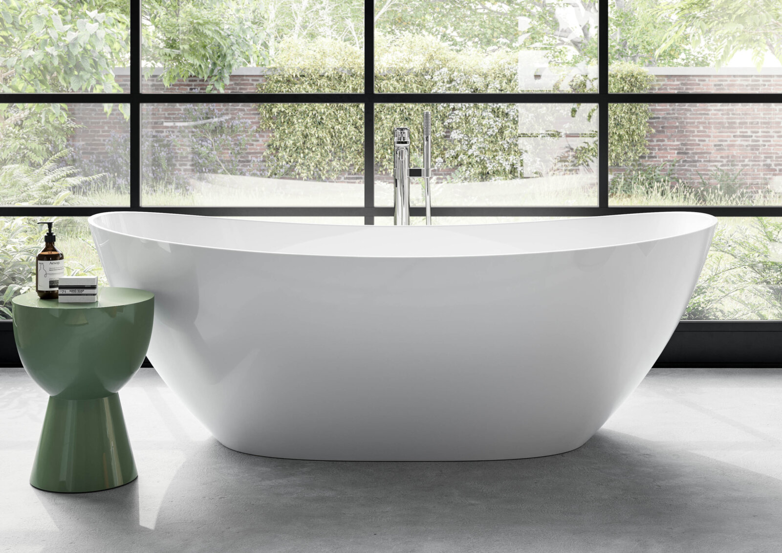 Freistehende Mineralguss-Badewanne V3 | Elements Show