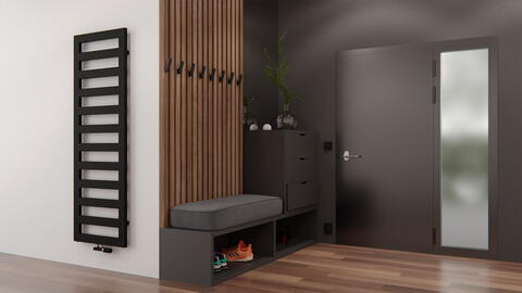 Designheizkörper in Schwarzmatt