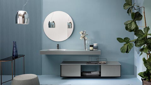 Babyblaues Badezimmer