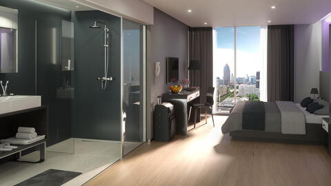 Dusche im Schlafzimmer