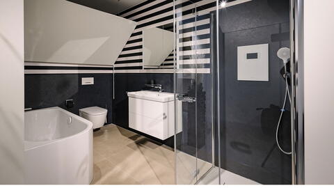 Bodengleiche Dusche im kleinen Bad