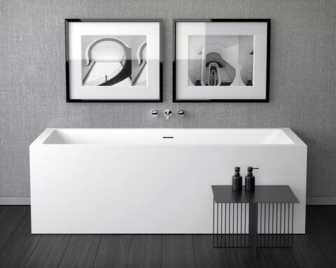 Eckige Badewanne in weiß