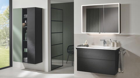 Eckige Badmöbel in Schwarz