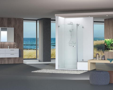 Duschabtrennung mit Pendeltür von VIGOUR