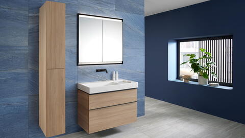 Badmöbel schaffen Stauraum im Bad.