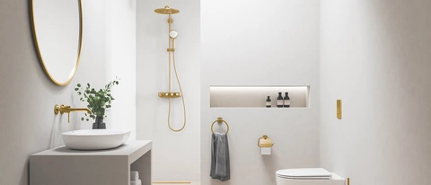 Dusche im kleinen Badezimmer