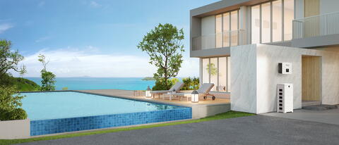 Wechselrichter und Batteriespeicher Außenfassade