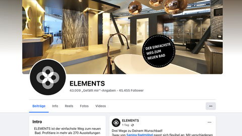 Facebook-Seite von ELEMENTS