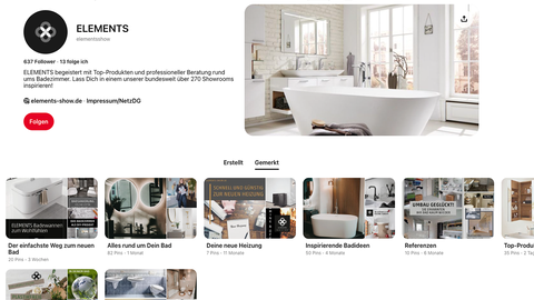 Pinterest-Board von ELEMENTS