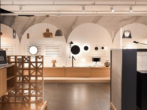 Licht im Showroom ELEMENTS Barcelona