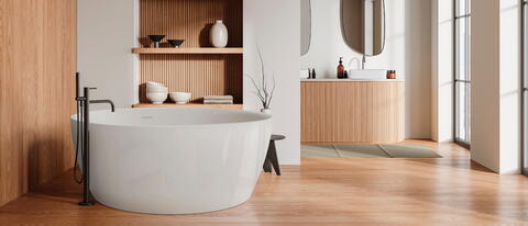 Badezimmer im Japandi-Style