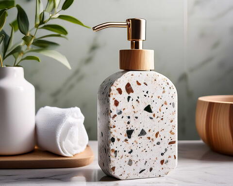 Seifenspender in Terrazzo-Optik